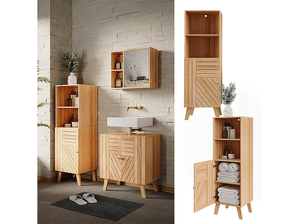 Armoire Midischrank bambou 40x36x124 lucie