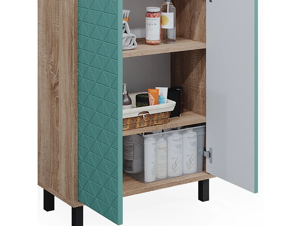 Meuble salle de bain vert menthe 56.2x28x83.2 agasta