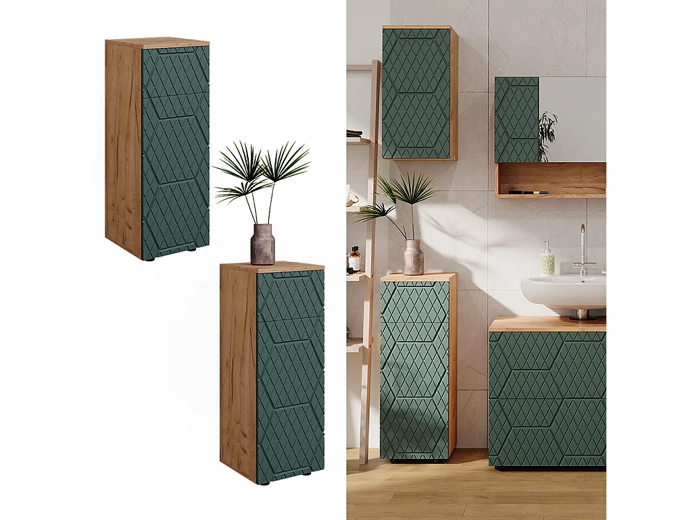Armoire midisch vert/force de lor chêne 30x30x81 irma