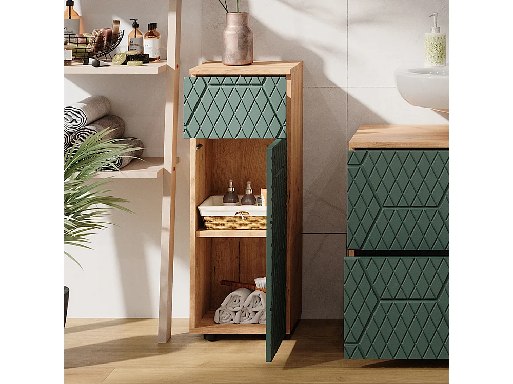 Armoire midisch vert/force de lor chêne 30x30x81 irma