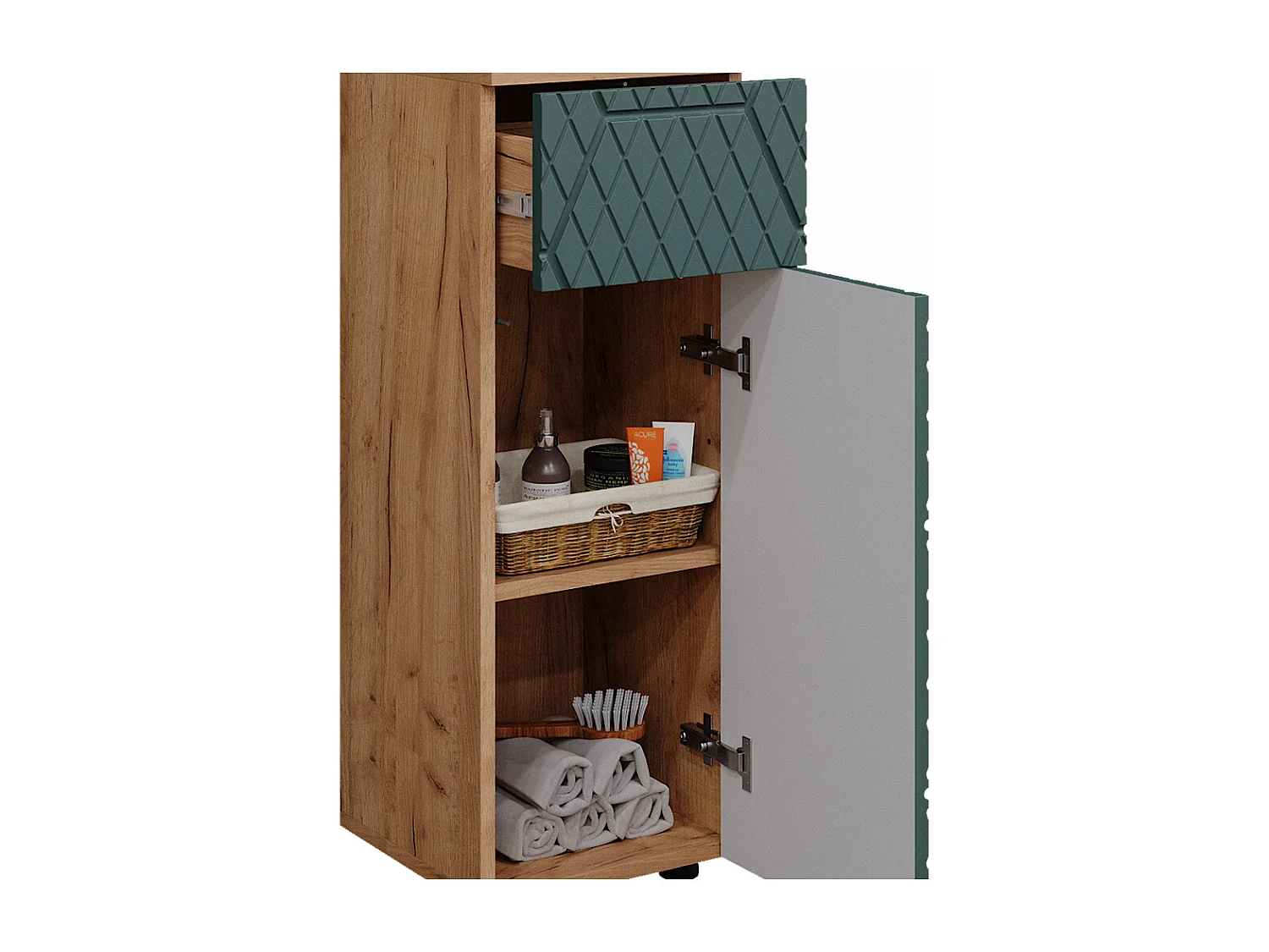 Armoire midisch vert/force de lor chêne 30x30x81 irma