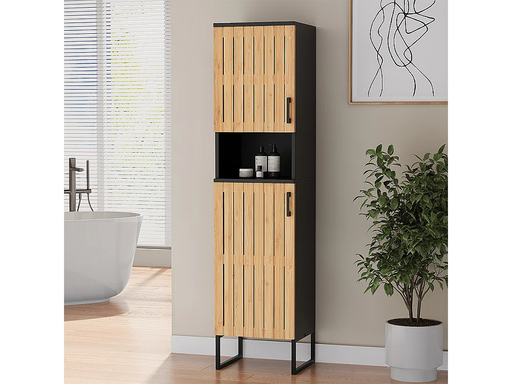 Badschrank bambus 35x31.5x145 vayra