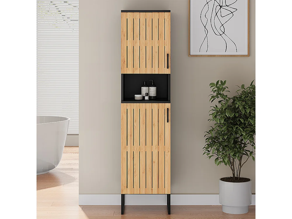 Badschrank bambus 35x31.5x145 vayra