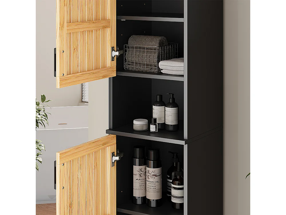 Armoire de salle de bain bambou 35x31.5x145 vayra