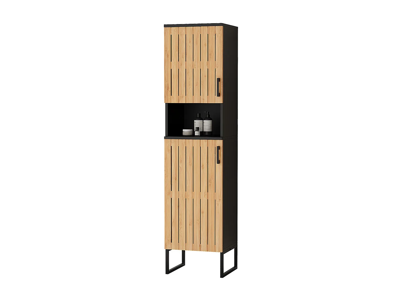Armoire de salle de bain bambou 35x31.5x145 vayra