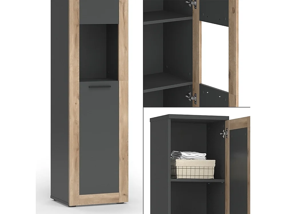 Armoire de salle de bain anthracite 40x34.3x194.3 niko