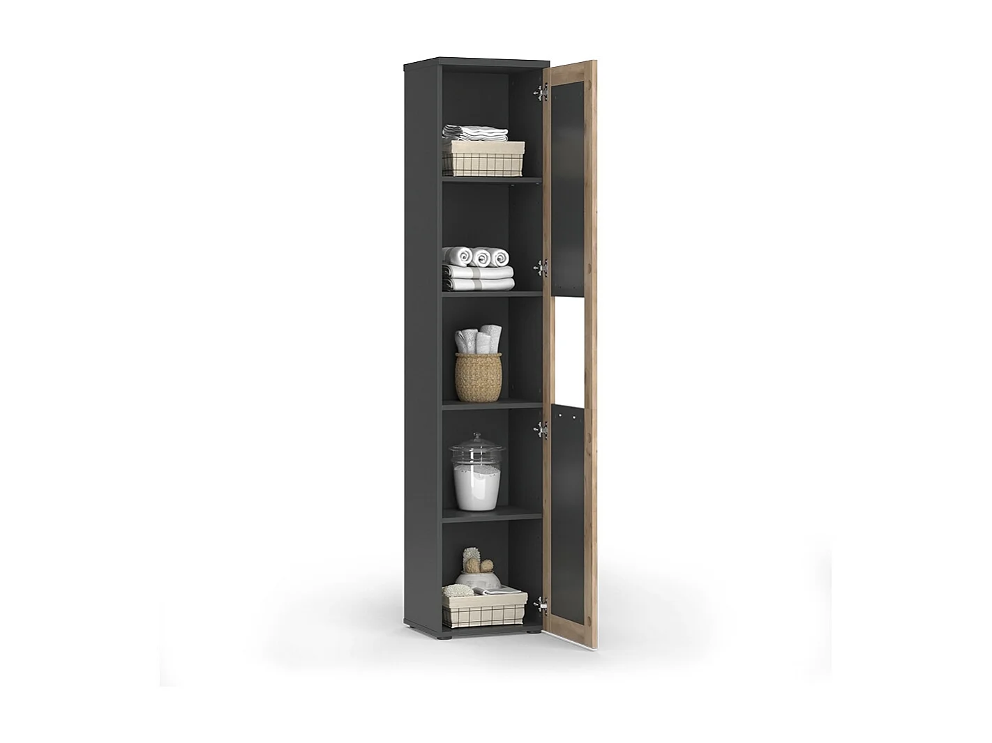 Armoire de salle de bain anthracite 40x34.3x194.3 niko