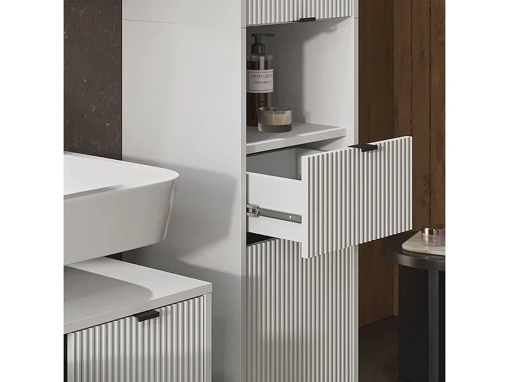 Meuble salle de bain blanc 40x35x190 eliza