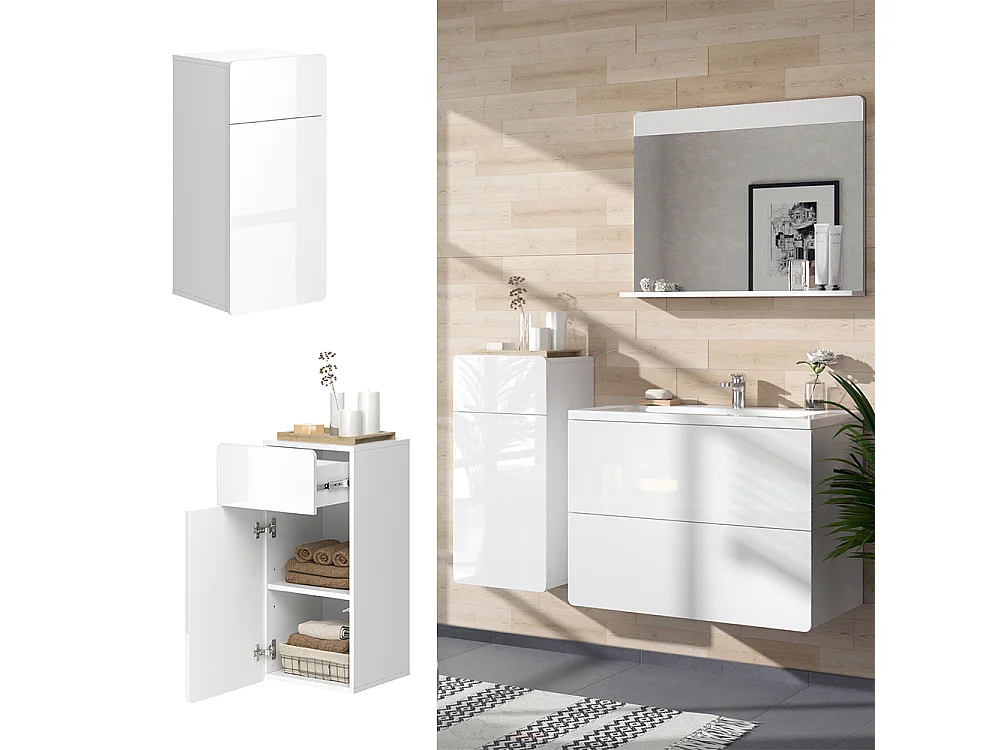 Mobiletto bagno bianco 36.6x32.8x76.6 izan