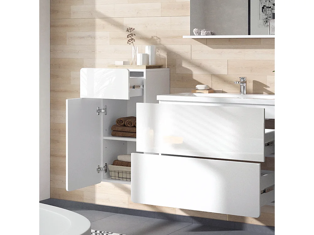 Mobiletto bagno bianco 36.6x32.8x76.6 izan