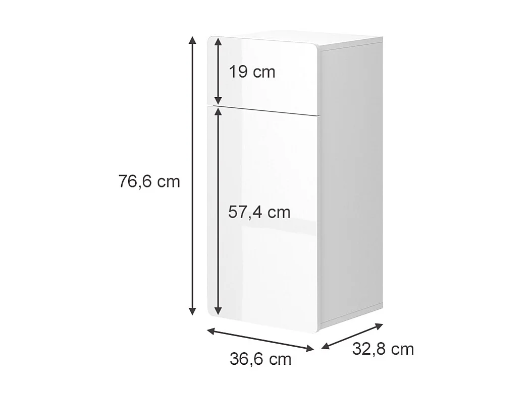 Meuble salle de bain blanc 36.6x32.8x76.6 izan