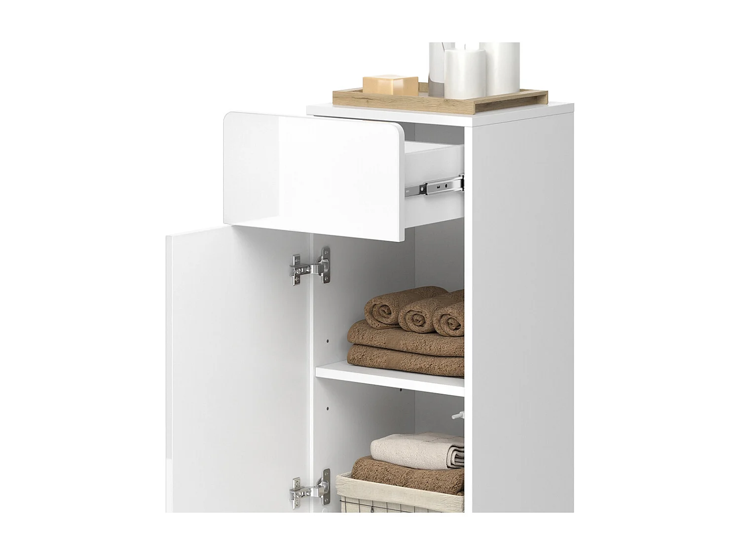 Meuble salle de bain blanc 36.6x32.8x76.6 izan