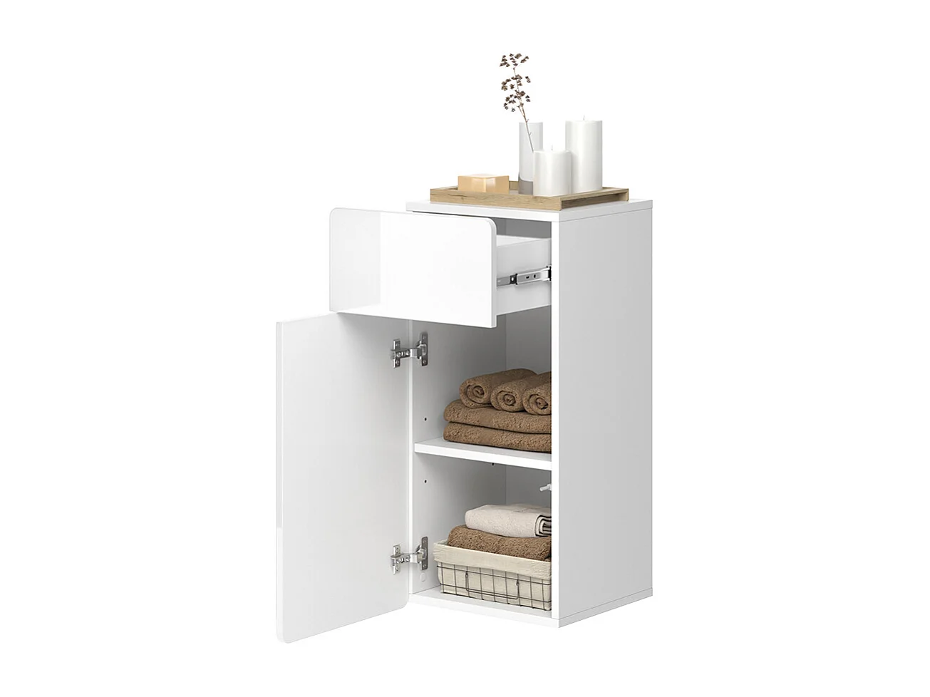 Meuble salle de bain blanc 36.6x32.8x76.6 izan