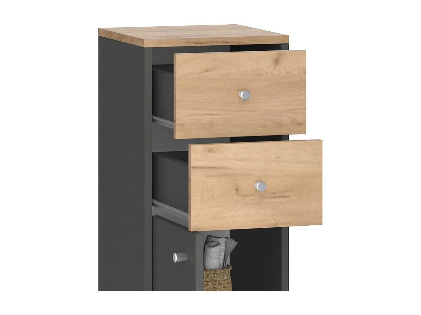 Meuble salle de bain anthracite 30x30x95 senyo