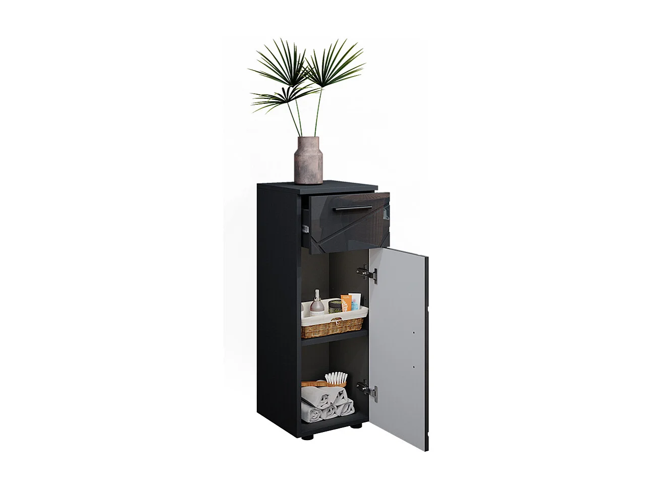 Midischrank anthrazit hochglanz 30x30x81 irma