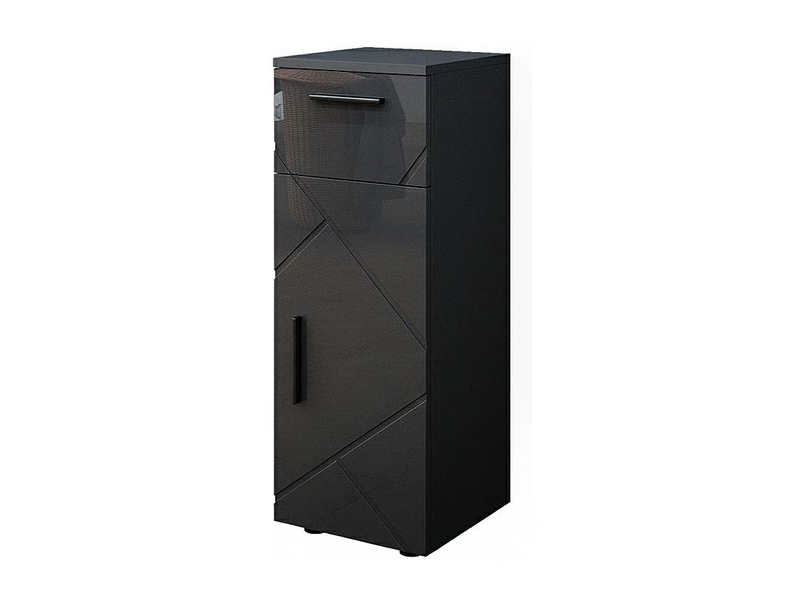 Meuble salle de bain anthracite haute brillance 30x30x81 irma