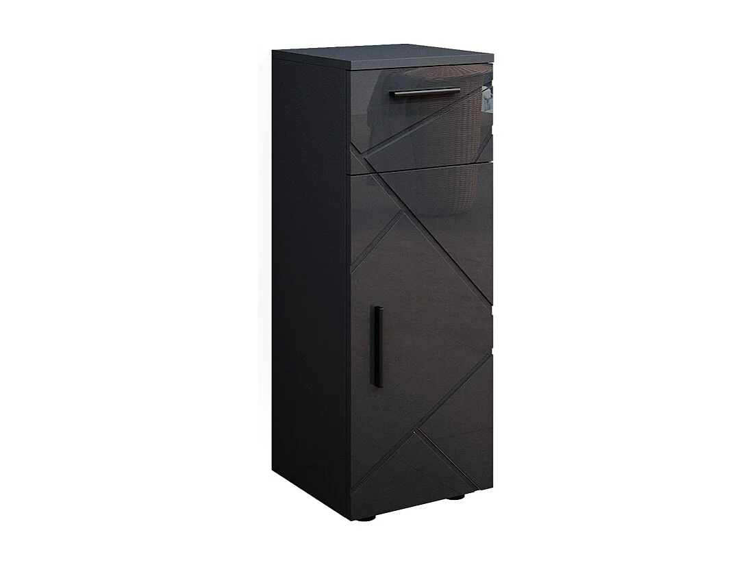 Meuble salle de bain anthracite haute brillance 30x30x81 irma