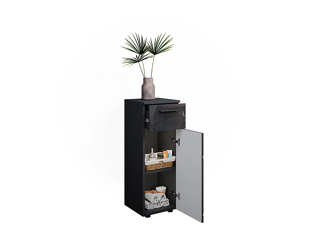Halfhoge kast antraciet hoogglans 30x30x81 irma