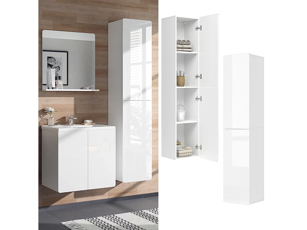 Badschrank weiß 36.6x33.2x171.6 izan