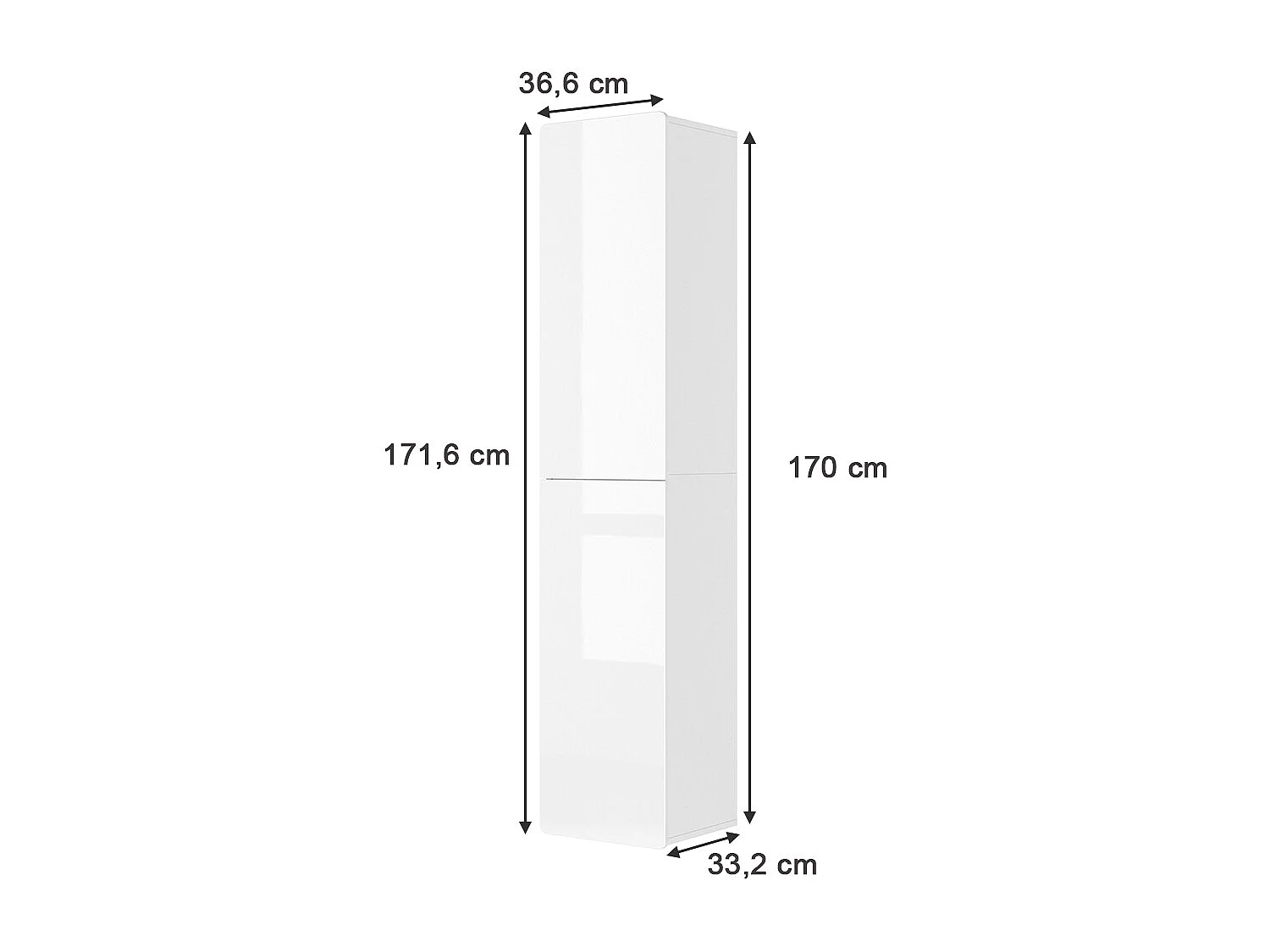 Badschrank weiß 36.6x33.2x171.6 izan