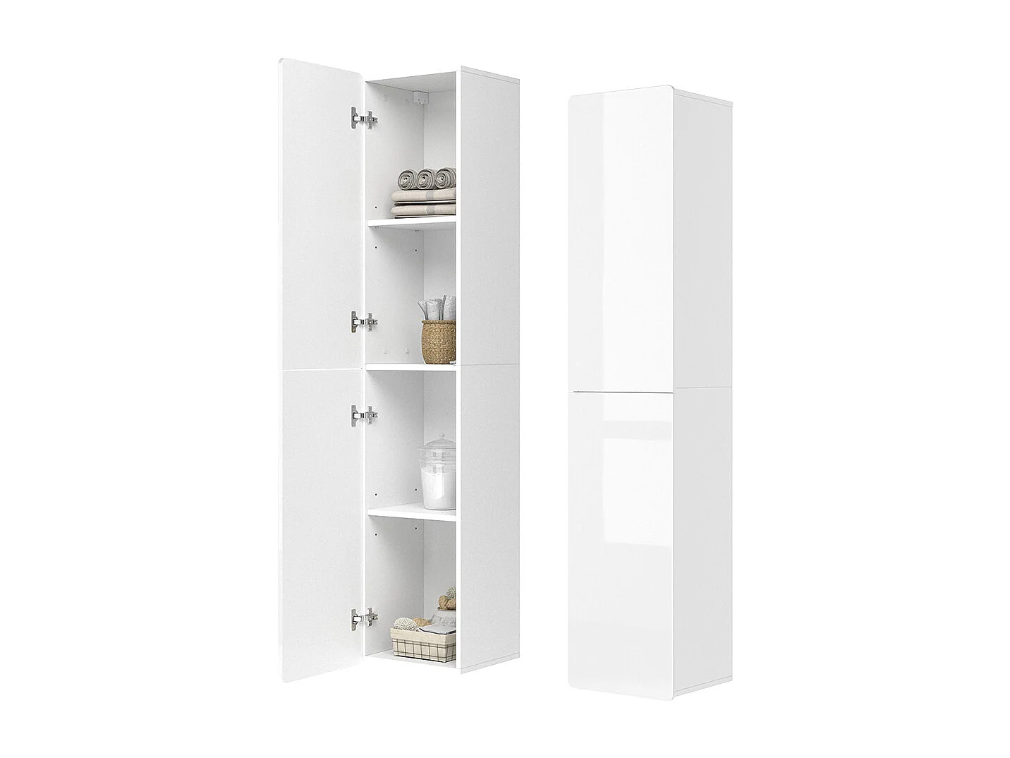 Badschrank weiß 36.6x33.2x171.6 izan