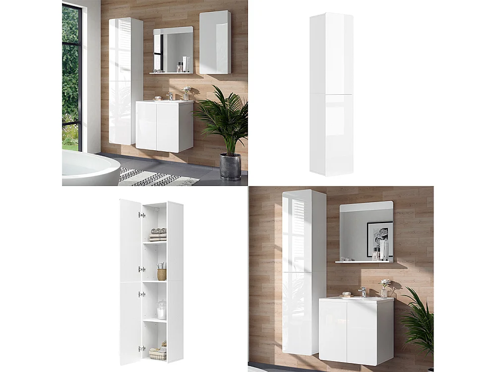 Badschrank weiß 36.6x33.2x171.6 izan