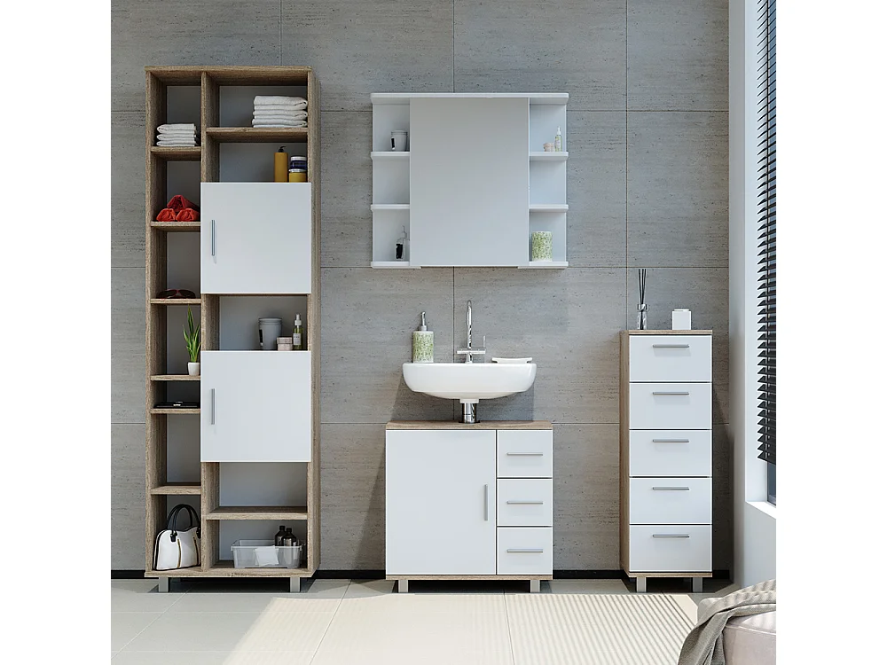 Meuble salle de bain sonoma 30x30x95 ilias