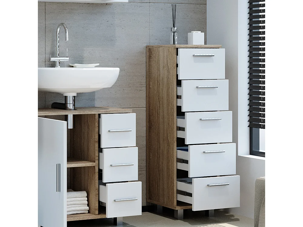 Meuble salle de bain sonoma 30x30x95 ilias