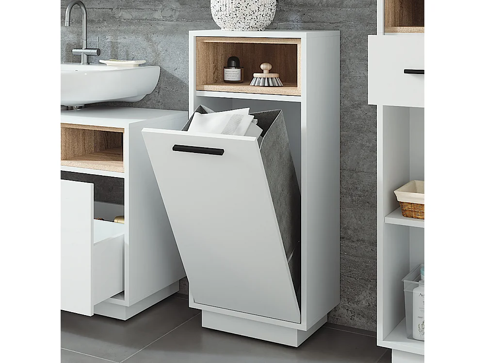 Wäscheschrank weiß/sonoma 38x30x93 beatrice