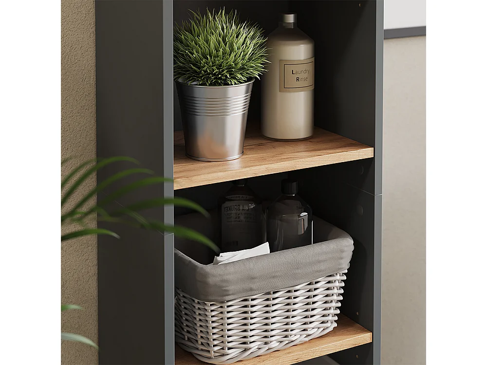 Armoire haute anthracite/chêne doré 40.2x27.3x188.6 viktor