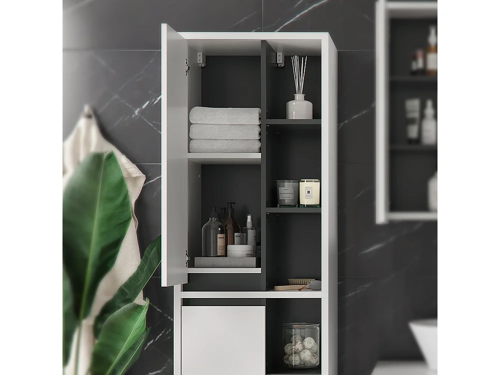 Meuble salle de bain blanc 50x33x170 viola