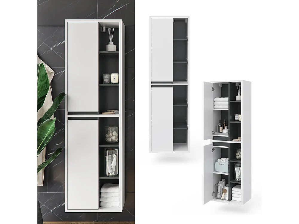 Meuble salle de bain blanc 50x33x170 viola