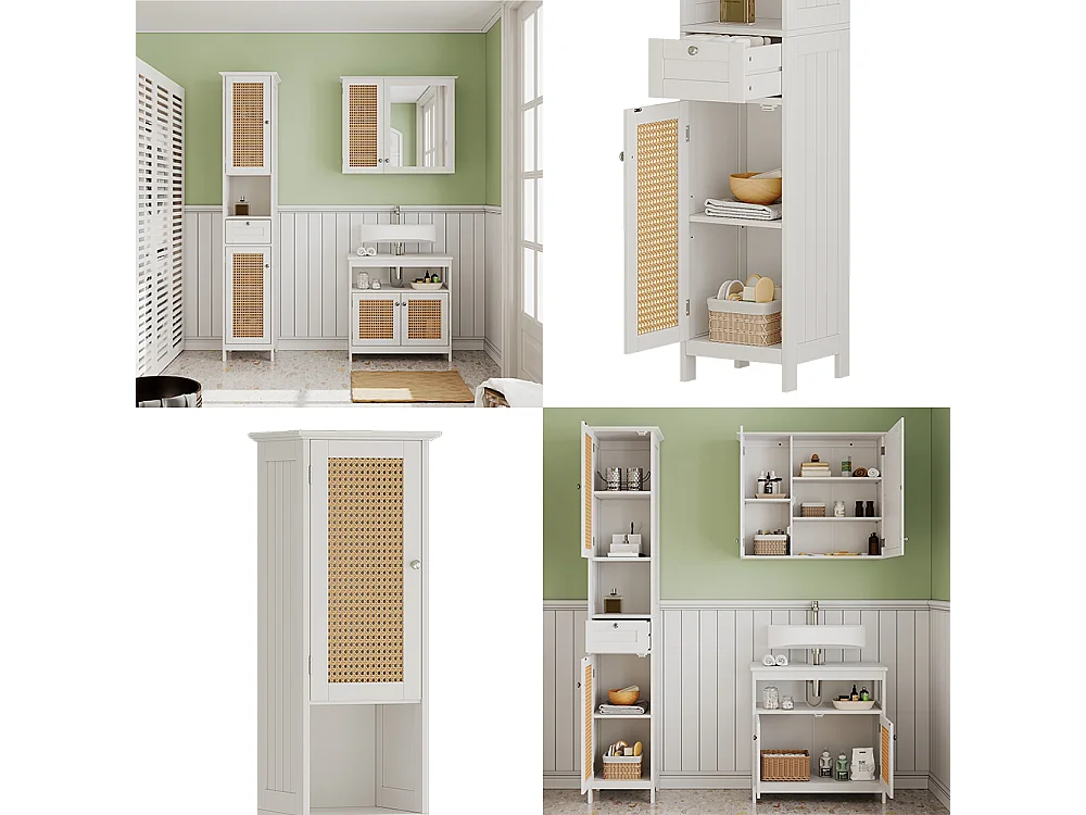 Badschrank weiß 32x30x170 rosario