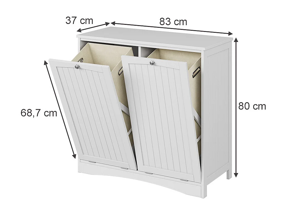 Wäscheschrank weiß 83x37x80 bianco