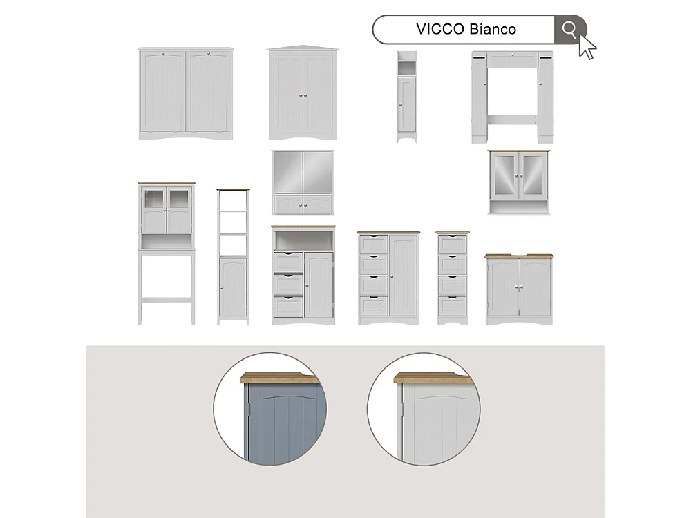 Armoire de salle de bain blanc 83x37x80 bianco