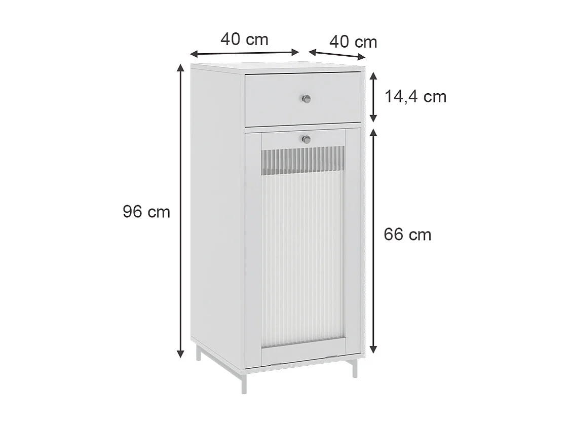 Armoire Midischrank blanc 40x40x96 malte