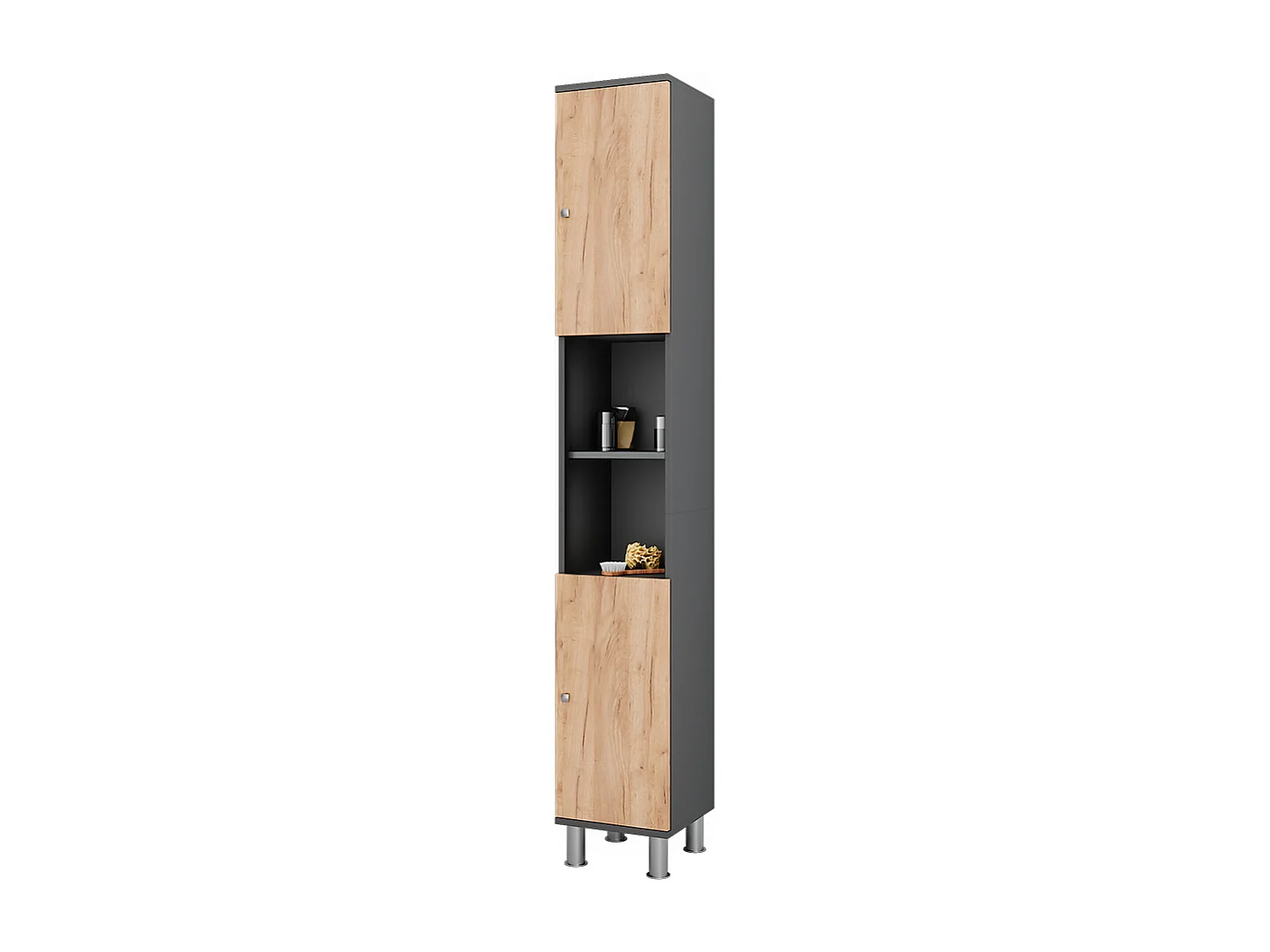 Hochschrank anthrazit/goldkraft eiche 30x30x190 fynn