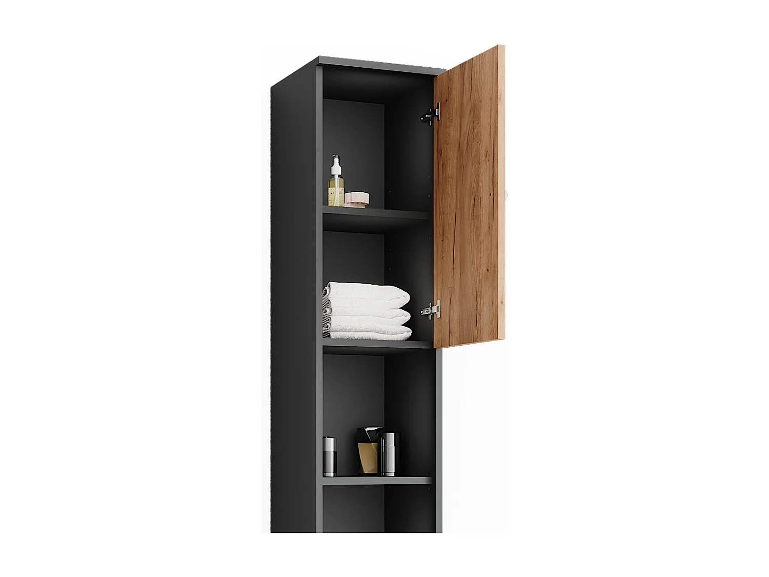 Armoire haute anthracite/chêne doré 30x30x190 fynn