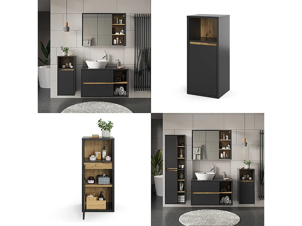 Meuble salle de bain anthracite 33x38x80 viola