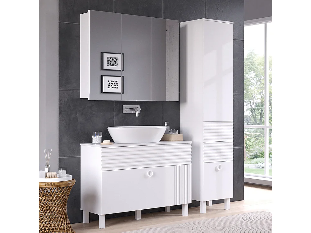 Badschrank weiß 40.2x37.2x192.4 sola