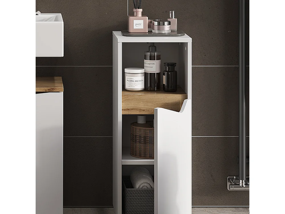 Meuble salle de bain blanc/artisan 30x35x74.5 marelle