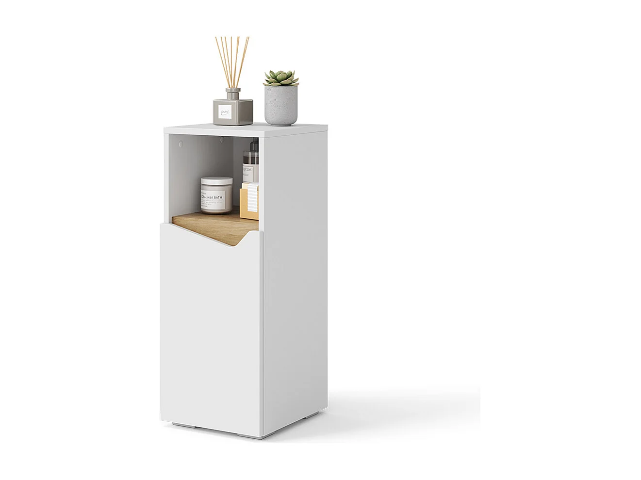 Meuble salle de bain blanc/artisan 30x35x74.5 marelle