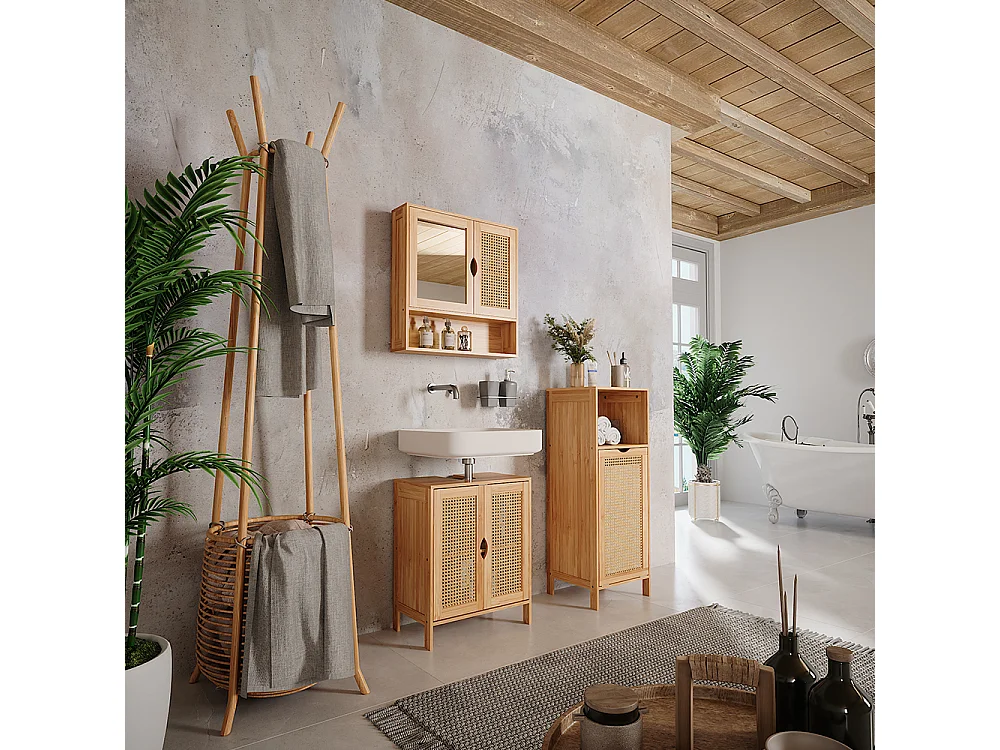 Badschrank bambus 36x33x98 liora