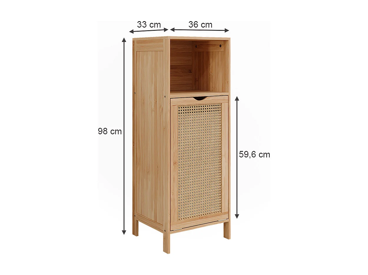 Armoire de salle de bain bambou 36x33x98 liora