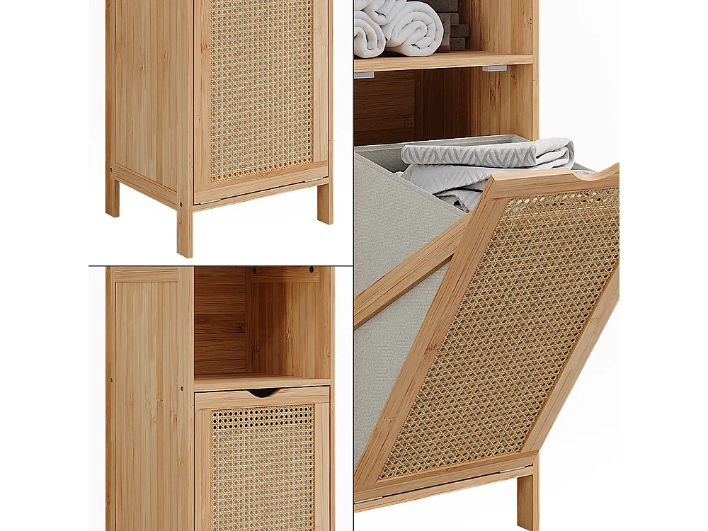 Armoire de salle de bain bambou 36x33x98 liora