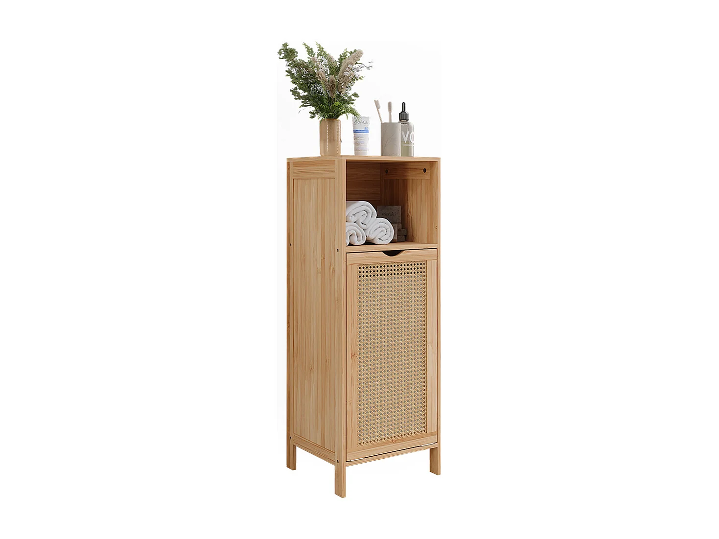 Armoire de salle de bain bambou 36x33x98 liora