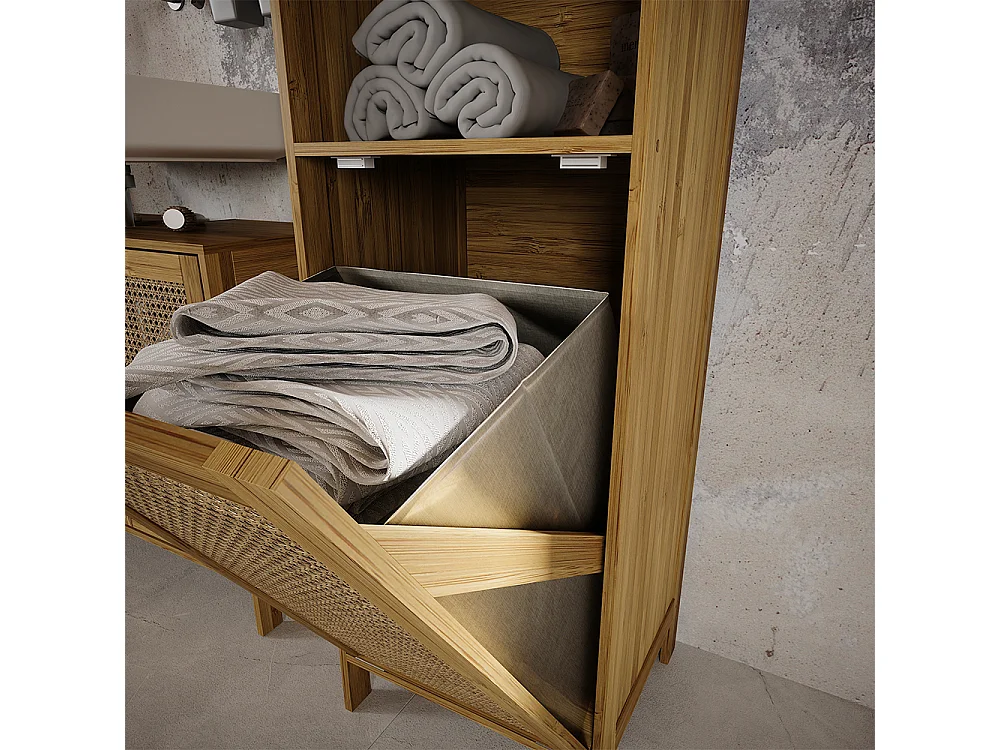 Szafka łazienkowa bambus 36x33x98 liora