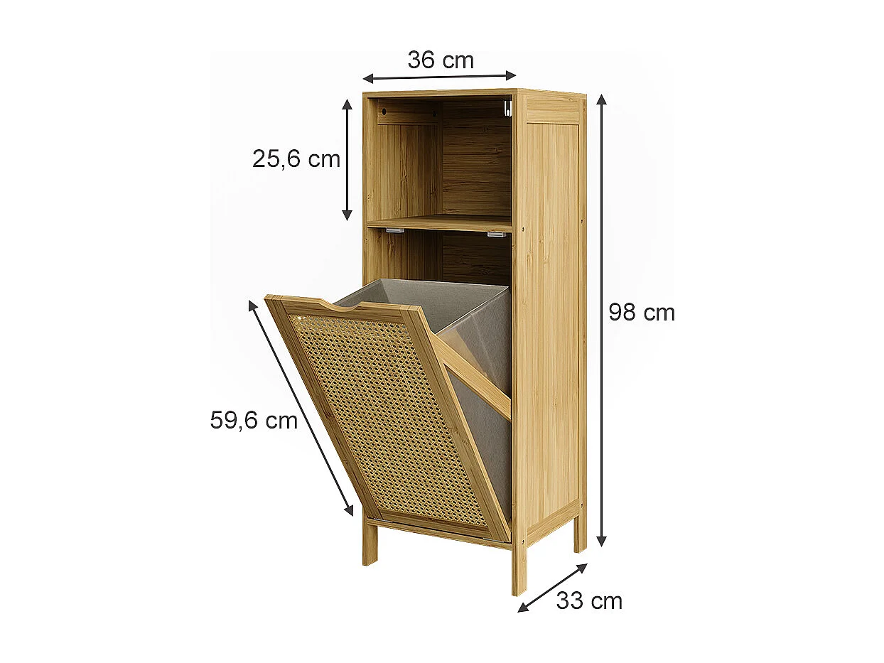 Szafka łazienkowa bambus 36x33x98 liora