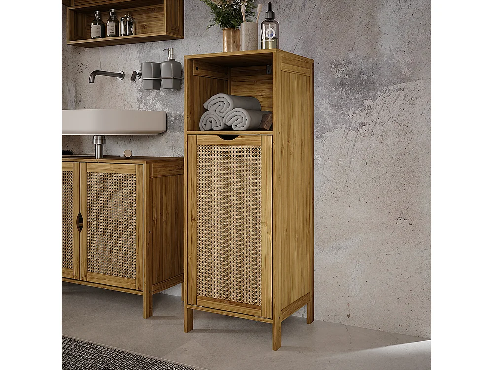 Szafka łazienkowa bambus 36x33x98 liora