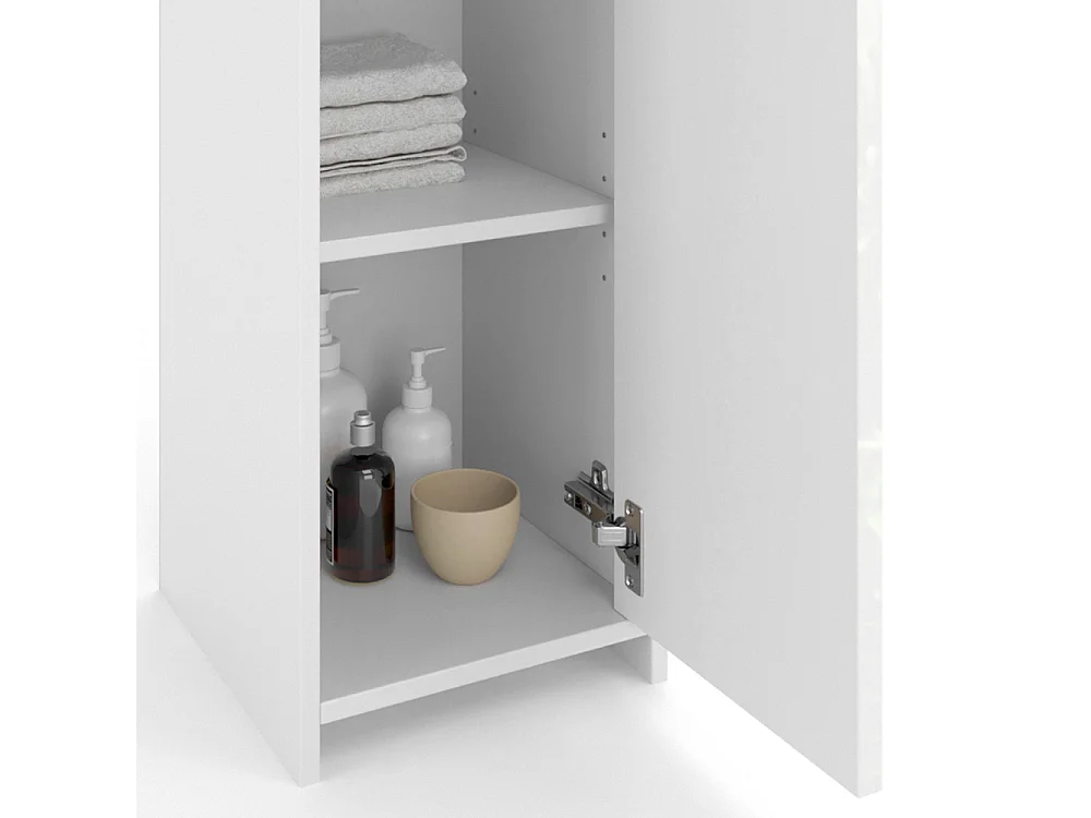 Meuble salle de bain blanc brillant/blanc 30x30x95 kiko